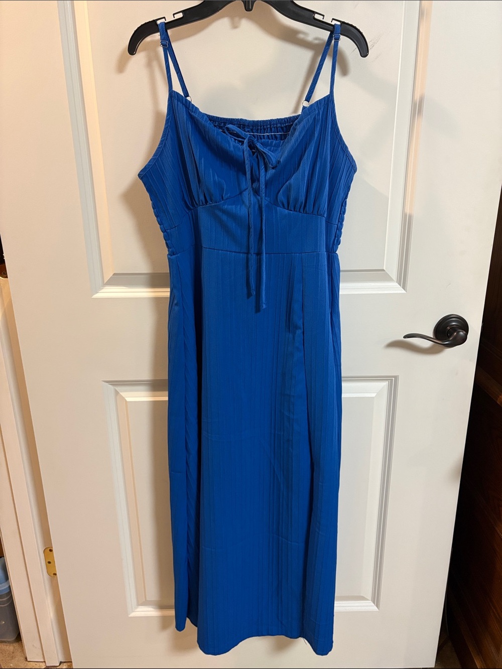 SHEIN Blue Spaghetti Strap Midi Dress